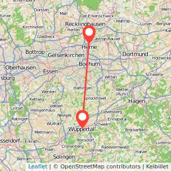 Wuppertal Herne Mitfahrgelegenheit Karte