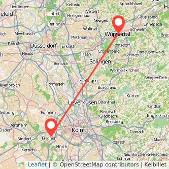 Wuppertal Frechen Mitfahrgelegenheit Karte