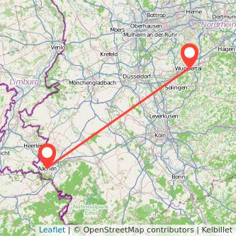 Wuppertal Aachen Mitfahrgelegenheit Karte