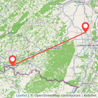 Worms Saarbrücken Mitfahrgelegenheit Karte