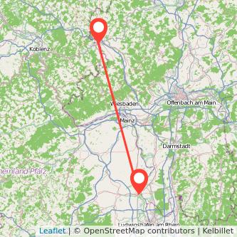 Worms Limburg Bahn Karte
