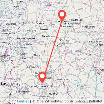 Worms Hannover Mitfahrgelegenheit Karte