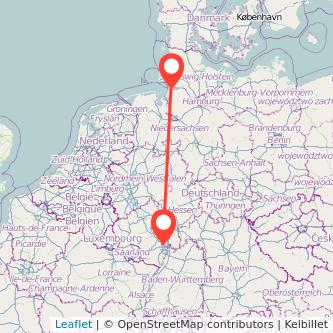 Worms Cuxhaven Mitfahrgelegenheit Karte