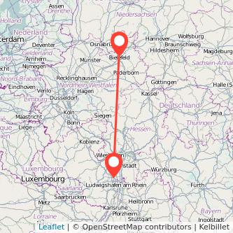 Worms Bielefeld Mitfahrgelegenheit Karte