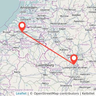 Worms Antwerpen Mitfahrgelegenheit Karte
