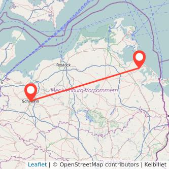 Wolgast Schwerin Bahn Karte