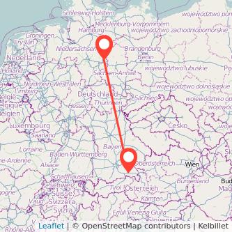 Wolfsburg Prien am Chiemsee Bahn Karte