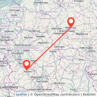 Wolfsburg Neuwied Mitfahrgelegenheit Karte