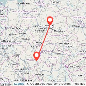 Wolfsburg Fulda Mitfahrgelegenheit Karte