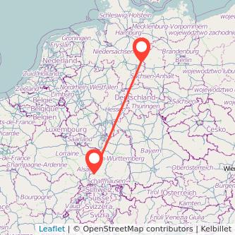Wolfsburg Freiburg im Breisgau Mitfahrgelegenheit Karte