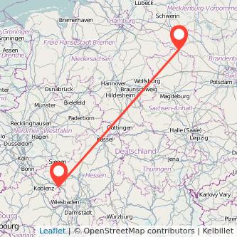 Wittenberge Limburg Bahn Karte