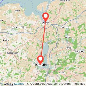 Wismar Schwerin Mitfahrgelegenheit Karte