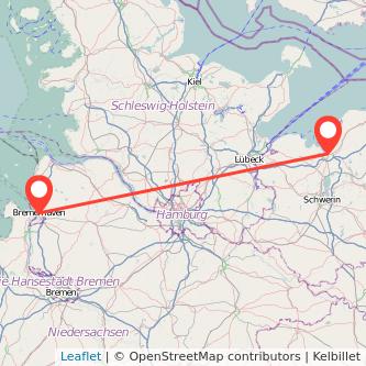 Wismar Bremerhaven Mitfahrgelegenheit Karte