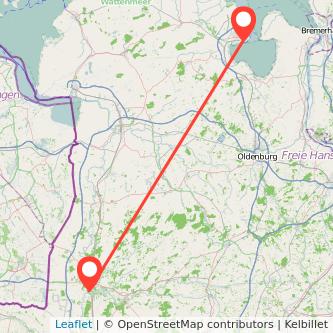 Wilhelmshaven Meppen Mitfahrgelegenheit Karte