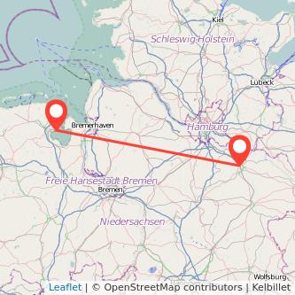 Wilhelmshaven Lüneburg Mitfahrgelegenheit Karte
