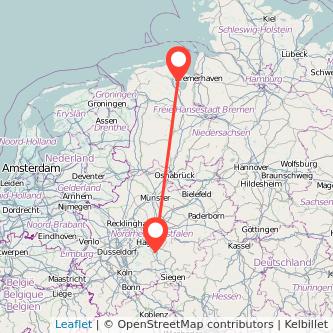 Wilhelmshaven Lüdenscheid Mitfahrgelegenheit Karte