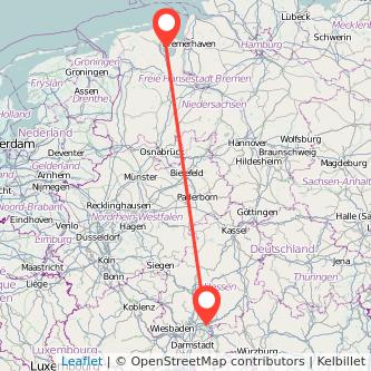 Wilhelmshaven Hanau Mitfahrgelegenheit Karte