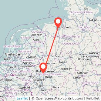 Wilhelmshaven Gelsenkirchen Mitfahrgelegenheit Karte