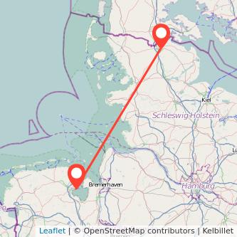Wilhelmshaven Flensburg Mitfahrgelegenheit Karte