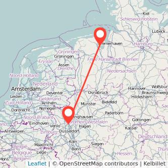 Wilhelmshaven Duisburg Mitfahrgelegenheit Karte