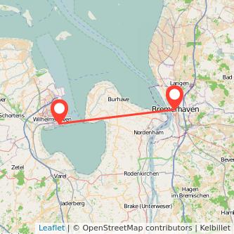 Wilhelmshaven Bremerhaven Mitfahrgelegenheit Karte