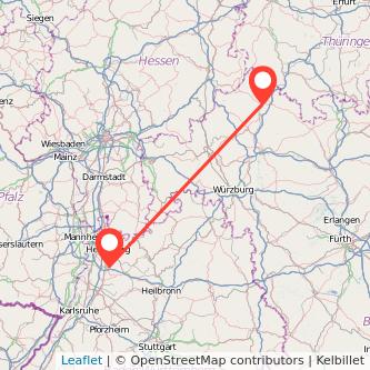 Wiesloch Bad Neustadt an der Saale Bahn Karte