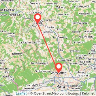 Wiesbaden Limburg Mitfahrgelegenheit Karte