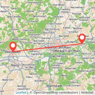 Wiesbaden Hanau Mitfahrgelegenheit Karte