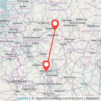 Wiesbaden Detmold Mitfahrgelegenheit Karte