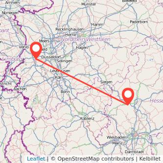 Wetzlar Mönchengladbach Mitfahrgelegenheit Karte