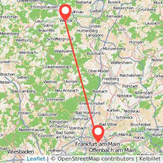 Wetzlar Frankfurt am Main Mitfahrgelegenheit Karte