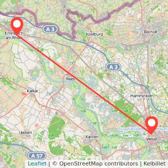 Wesel Emmerich Mitfahrgelegenheit Karte