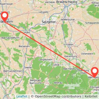 Wernigerode Hildesheim Mitfahrgelegenheit Karte