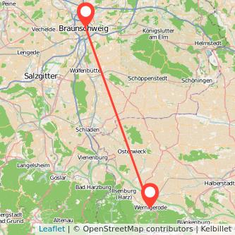 Wernigerode Braunschweig Mitfahrgelegenheit Karte