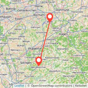 Wermelskirchen Witten Mitfahrgelegenheit Karte