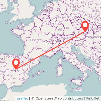 Vienna Madrid train map