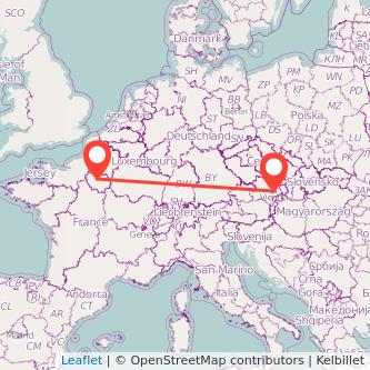 Vienna Paris train map