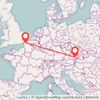 Vienna Calais bus map