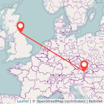 Vienna Newcastle upon Tyne train map