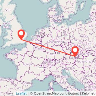 Vienna London train map