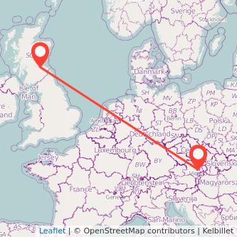 Vienna Edinburgh train map