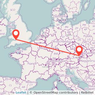 Vienna Cardiff train map