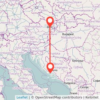 Wien Split Mitfahrgelegenheit Karte