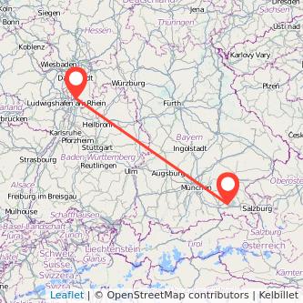 Weinheim Prien am Chiemsee Bahn Karte