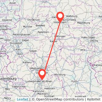 Weinheim Hildesheim Mitfahrgelegenheit Karte