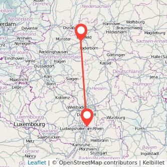 Weinheim Gütersloh Mitfahrgelegenheit Karte