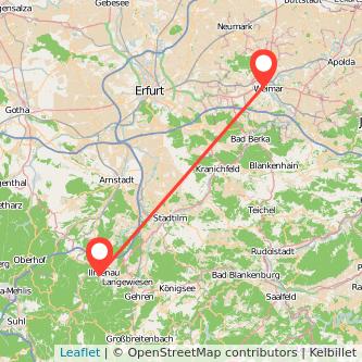 Weimar Ilmenau Mitfahrgelegenheit Karte