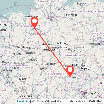 Weimar Bremen Mitfahrgelegenheit Karte