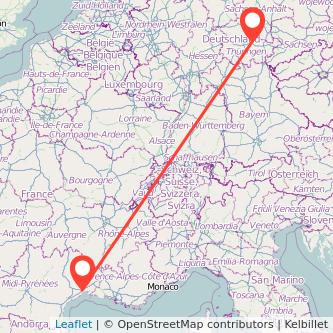 Weimar Montpellier Mitfahrgelegenheit Karte