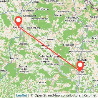 Weiden Bayreuth Mitfahrgelegenheit Karte